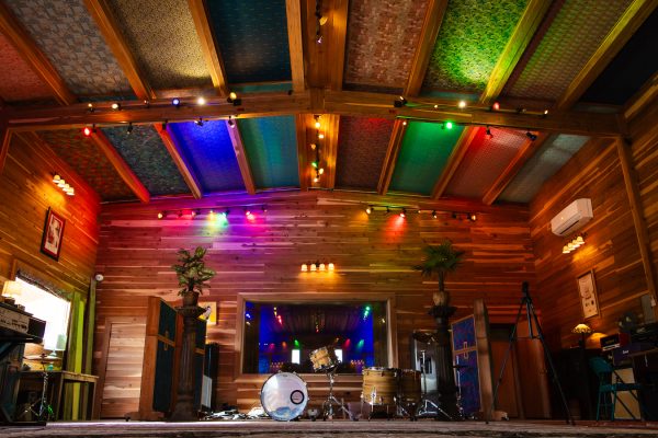 Colorful lighting, patterned carpets and wood finish give each studio at Sonic Ranch a unique look, helping shape the atmosphere of the recording space.